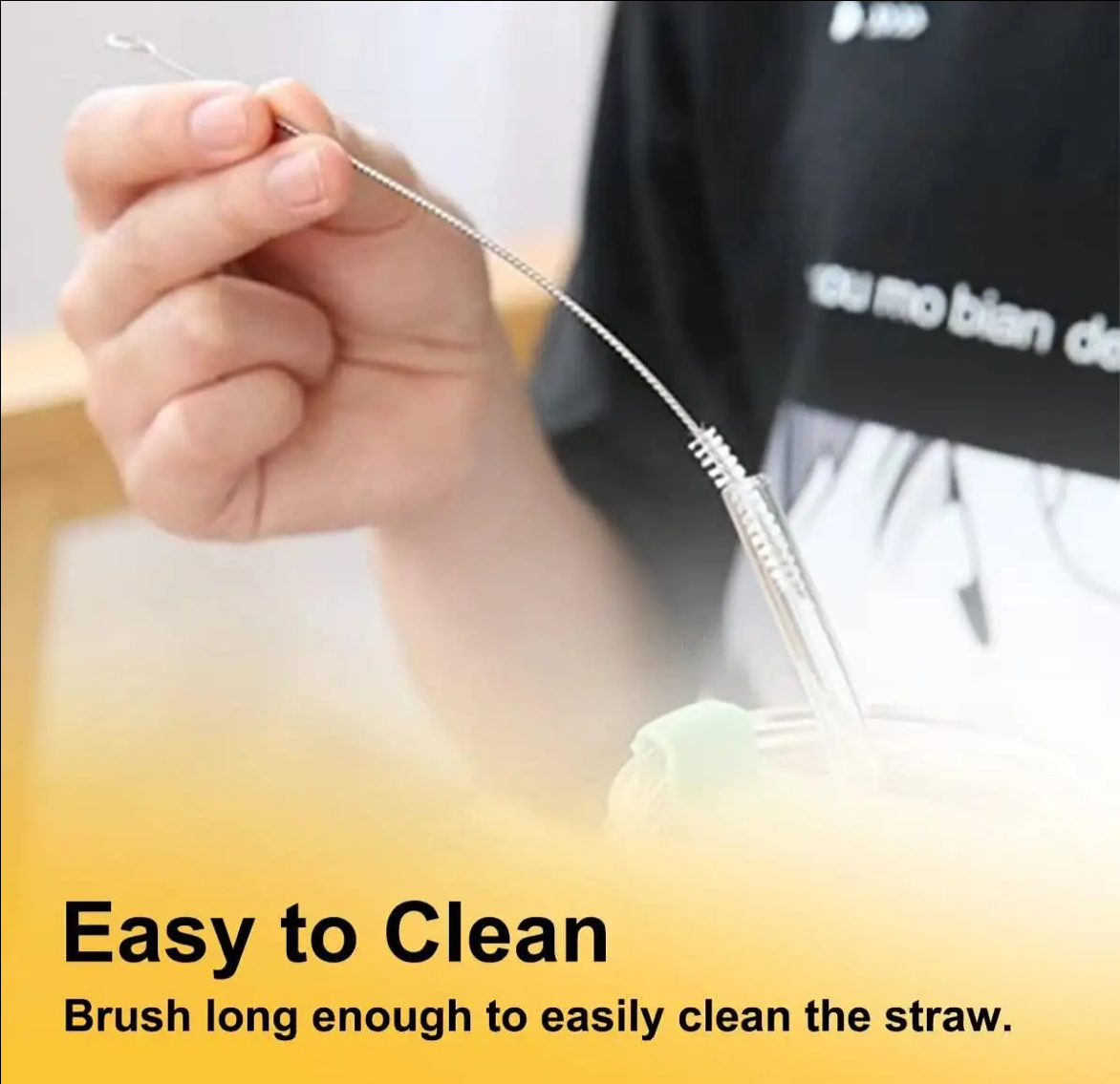 Free Clear Reusable Long Straws with Cleaning Brush (FREE)